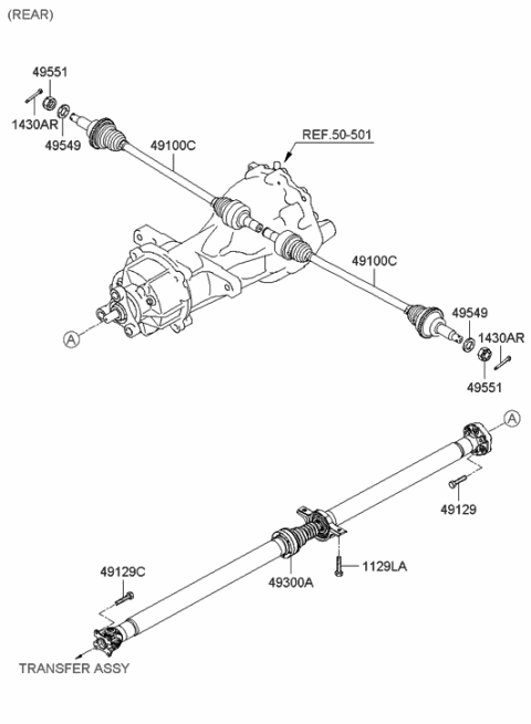 2006 Hyundai Santa Fe Shaft Assembly-PROPELLER Diagram for 49300-2B000