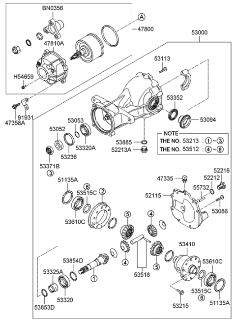 2006 Hyundai Santa Fe Flange Assembly, Input Diagram for 47820-39300