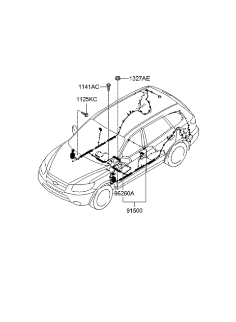 2006 Hyundai Santa Fe Feeder Cable Assembly-Roof Diagram for 96200-0W500
