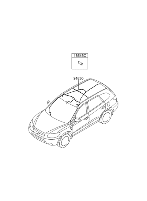 2006 Hyundai Santa Fe Sunvisor & Head Lining Diagram 2
