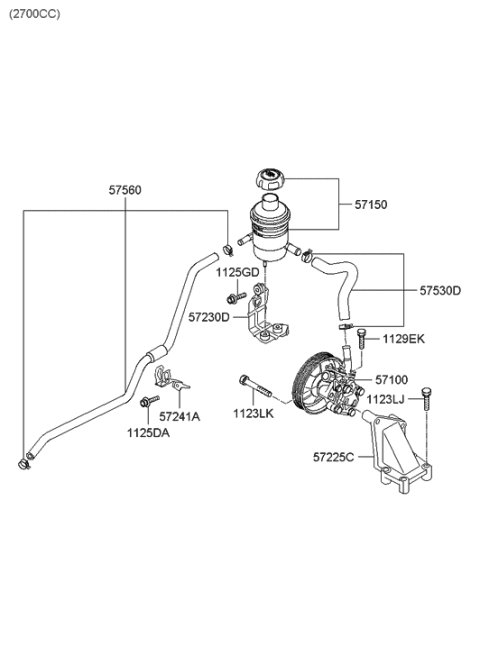 2006 Hyundai Santa Fe Power Steering Oil Pump Diagram 1