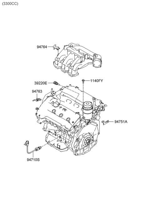 2006 Hyundai Santa Fe Cylinder Block & Oil Pan Diagram 6