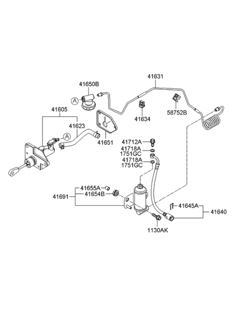 2006 Hyundai Santa Fe Hose-Clutch Diagram for 41640-2B200