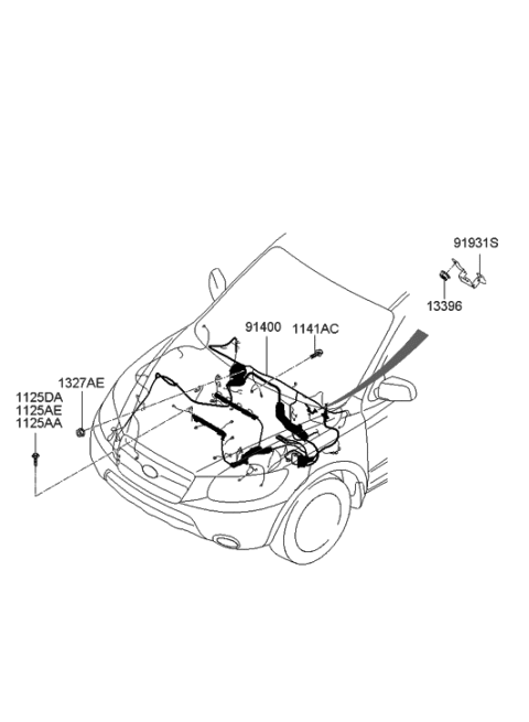 2020 Hyundai Sonata Wiring Assembly-Engine Control Module Diagram for 91410-0W120