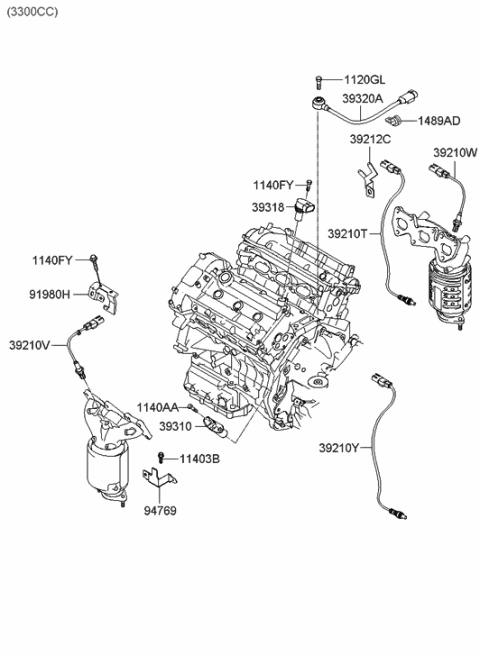 2006 Hyundai Santa Fe Cylinder Head & Cover Diagram 8