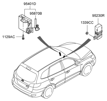 2020 Hyundai Sonata Brake Control Module And Receiver Unit Assembly Diagram for 95400-0W200