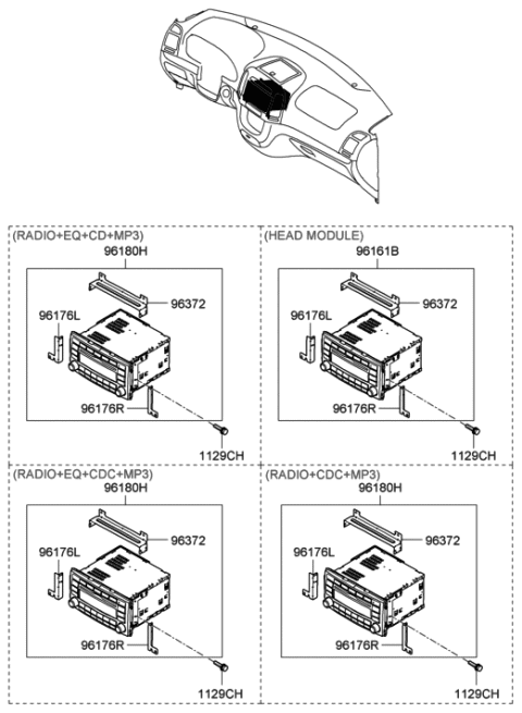 2006 Hyundai Santa Fe Radio Assembly-ETR(Radio Diagram for 96100-0W540