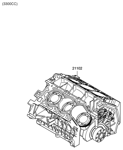 2006 Hyundai Santa Fe Short Engine Assy Diagram 2