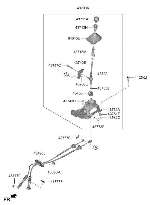 2022 Hyundai Elantra Shift Lever Control (MTM) Diagram