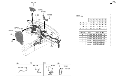 2022 Hyundai Elantra JUNCTION BOX ASSY-I/PNL Diagram for 91951-AA011