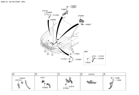 2009 Hyundai Accent Band Cable Diagram for 91961-AA130