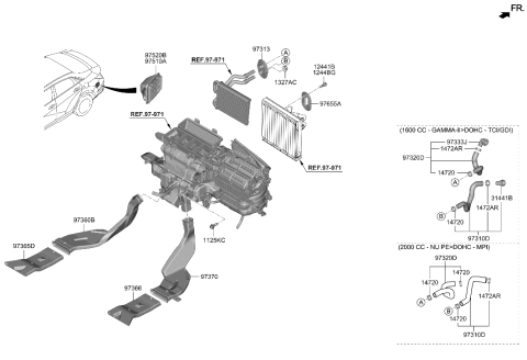 2023 Hyundai Elantra Duct-Rear Heating RR,RH Diagram for 97375-AA000