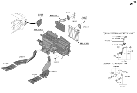 2014 Hyundai Accent Grommet-Heater Pipe Diagram for 97313-G2100