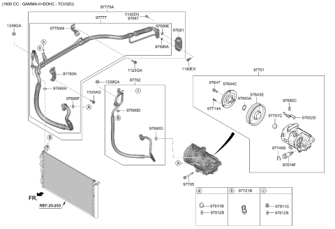 2021 Hyundai Elantra Korean made Air conditioning System-Cooler Line Diagram 1