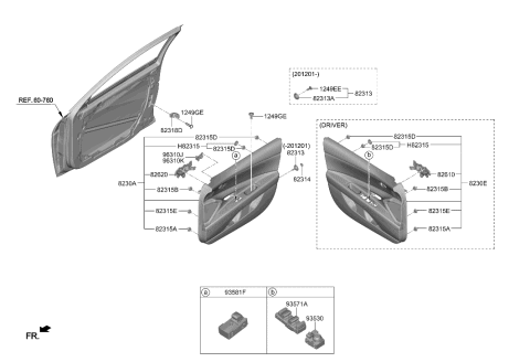 2009 Hyundai Accent Grommet-Screw Diagram for 82313-1F000-NNB