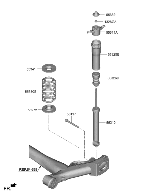 2021 Hyundai Elantra Rear Spring & Strut Diagram 1