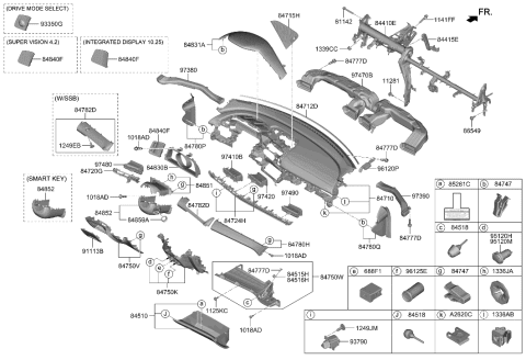 2022 Hyundai Elantra Grille Assembly-Ctr Speaker Diagram for 84715-AA030-4X