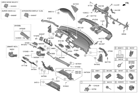 2011 Hyundai Accent Glove Box Assembly Diagram for 84510-AA010-NNB
