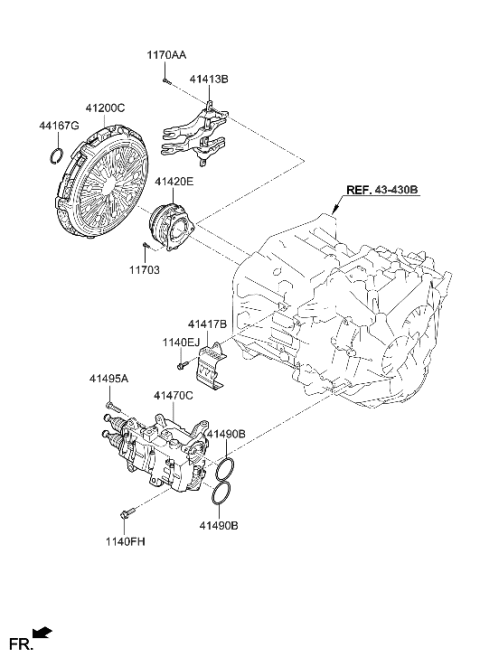 2021 Hyundai Elantra Korean made Clutch & Release Fork Diagram 2