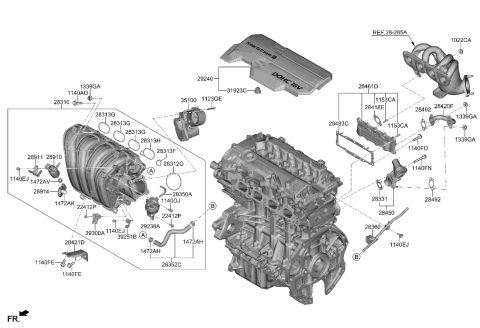 2021 Hyundai Elantra Korean made Intake Manifold Diagram 1