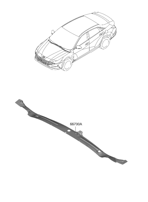 2021 Hyundai Elantra Panel Assembly-Cowl Complete Diagram for 66700-AA000