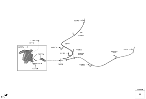 2011 Hyundai Accent Lever Assembly-Parking Brake Diagram for 59710-AA100-NNB