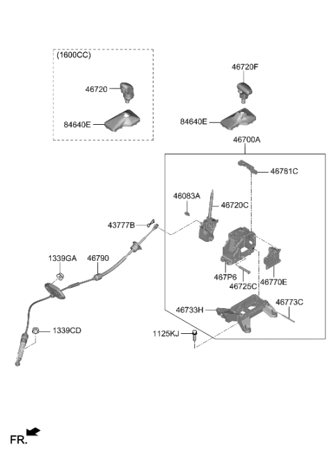 2021 Hyundai Elantra Shift Lever Control (ATM) Diagram