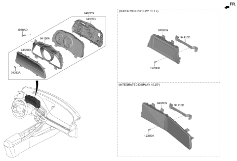 2023 Hyundai Elantra Cluster Assembly-Instrument Diagram for 94051-AA070