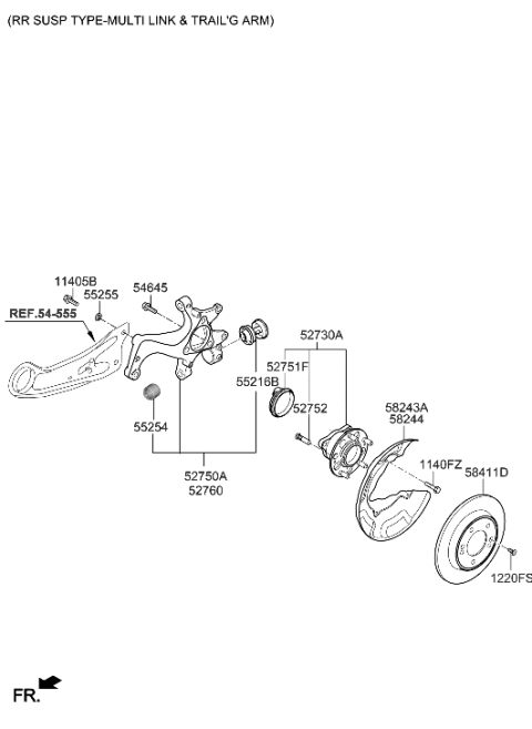 2011 Hyundai Accent Bush-LWR Arm,RR Diagram for 55218-AABA0