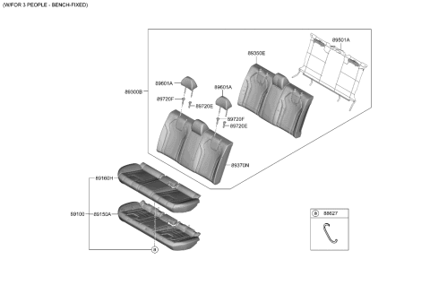 2021 Hyundai Elantra COVERING-RR SEAT BACK Diagram for 89360-AA050-S7W