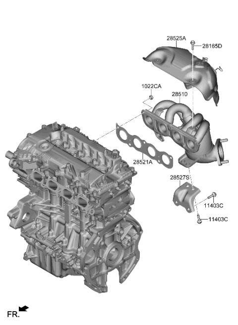 2011 Hyundai Accent Manifold Assembly-Exhaust Diagram for 28510-2JCB0