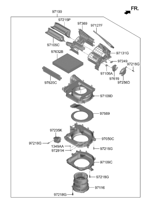 2021 Hyundai Elantra Heater System-Heater & Blower Diagram 2