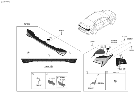 2021 Hyundai Elantra Korean made Rear Combination Lamp Diagram 2
