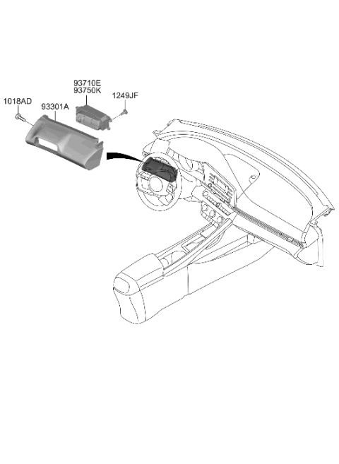 2022 Hyundai Elantra Switch Assembly-Side Crash Pad Diagram for 93710-AA300-YFR