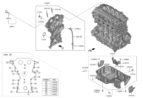 2021 Hyundai Elantra Korean made Belt Cover & Oil Pan Diagram 1