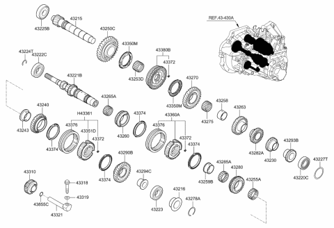 2023 Hyundai Elantra Nut-Locking Diagram for 43216-3D000