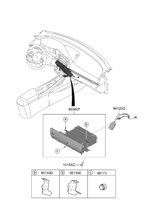 2021 Hyundai Elantra HEAD UNIT ASSY-AVN Diagram for 96560-AA250-LM5