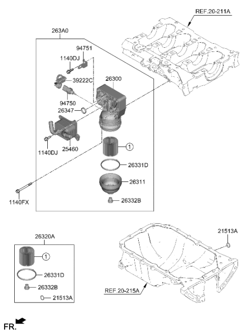 2022 Hyundai Elantra Front Case & Oil Filter Diagram 2
