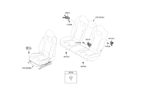 2021 Hyundai Elantra Korean made Hardware-Seat Diagram