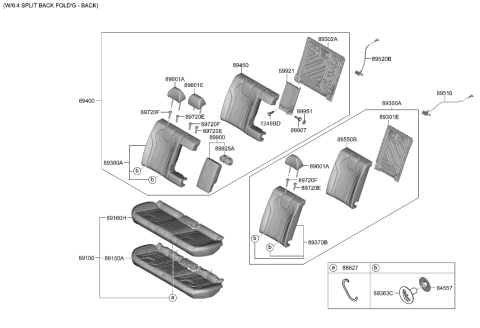 2014 Hyundai Accent Pad Assembly-Rear Seat Cushion Diagram for 89150-AA000