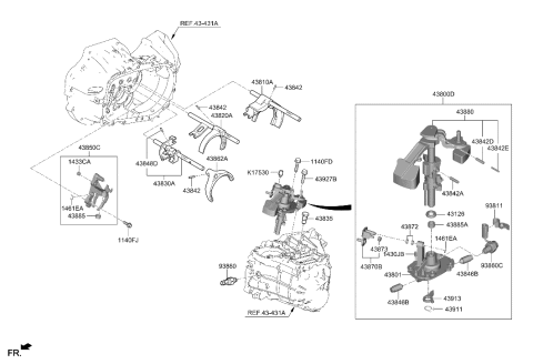 2022 Hyundai Elantra Gear Shift Control-Manual Diagram 1