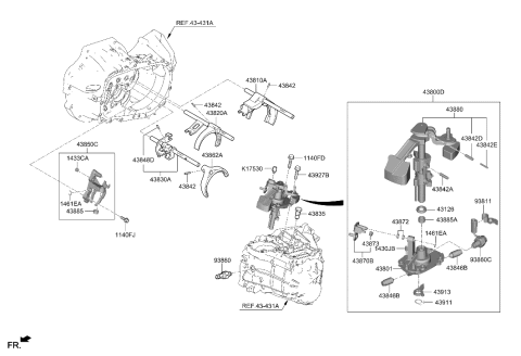 2021 Hyundai Elantra Korean made Gear Shift Control-Manual Diagram 1