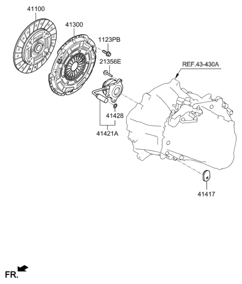 2014 Hyundai Accent Fork Assembly-Clutch Engagement Diagram for 41413-2D500
