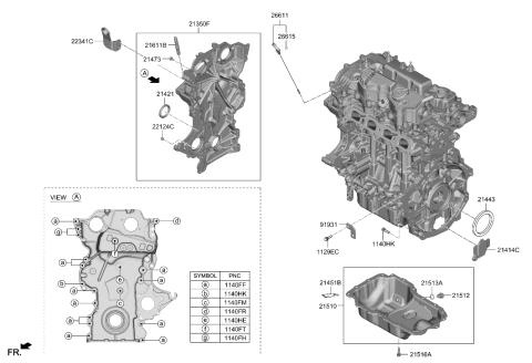 2009 Hyundai Accent PAN ASSY-ENGINE OIL Diagram for 21510-2M870