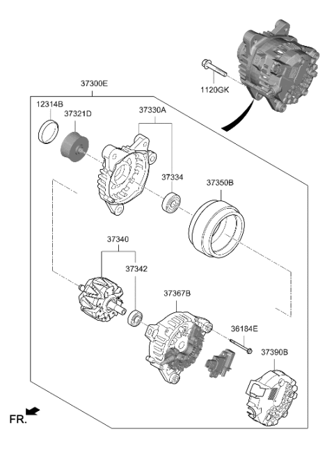 2023 Hyundai Elantra Korean made Alternator Diagram 3