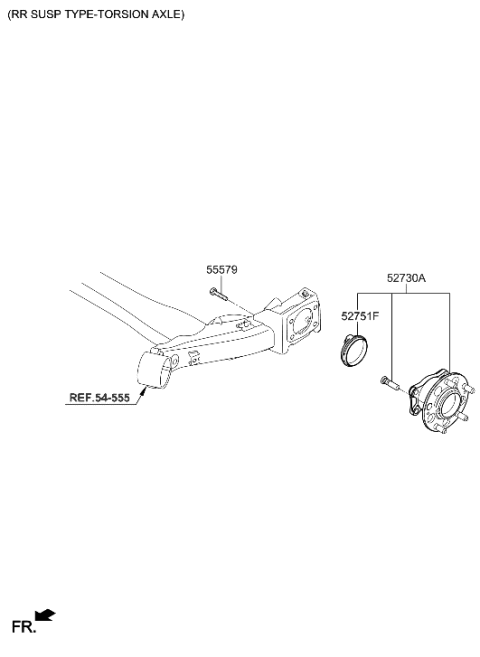 2021 Hyundai Elantra Korean made Rear Axle Diagram 1