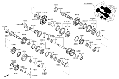 2021 Hyundai Elantra Gear Assembly-Reverse Idler Diagram for 43310-2D006