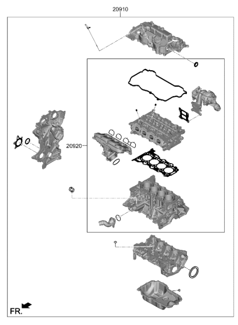 2021 Hyundai Elantra Korean made Engine Gasket Kit Diagram 2