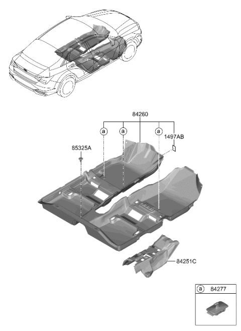 2023 Hyundai Elantra Korean made Floor Covering Diagram