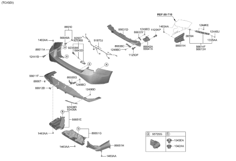 2023 Hyundai Elantra Korean made Rear Bumper Diagram 2
